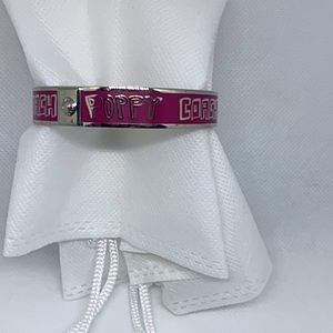 Vintage Coach Poppy Pink and Silvertone bracelet